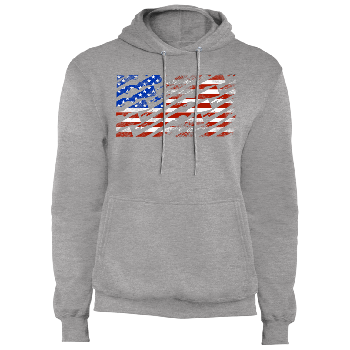 Shotgun Firearm American Flag Pullover Hoodie