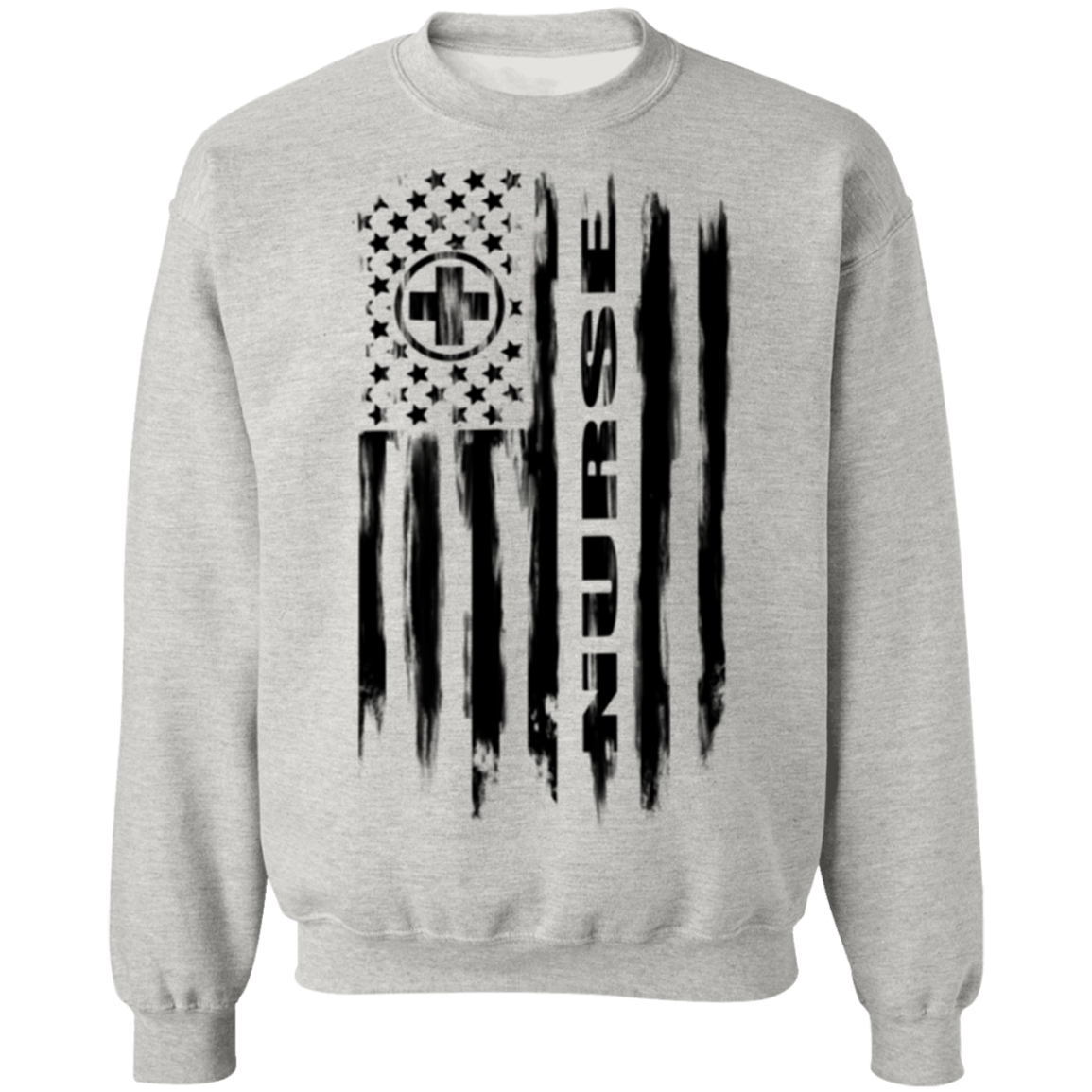 Nurse Hospital RN Nursing Medical American Flag Crewneck Sweatshirt