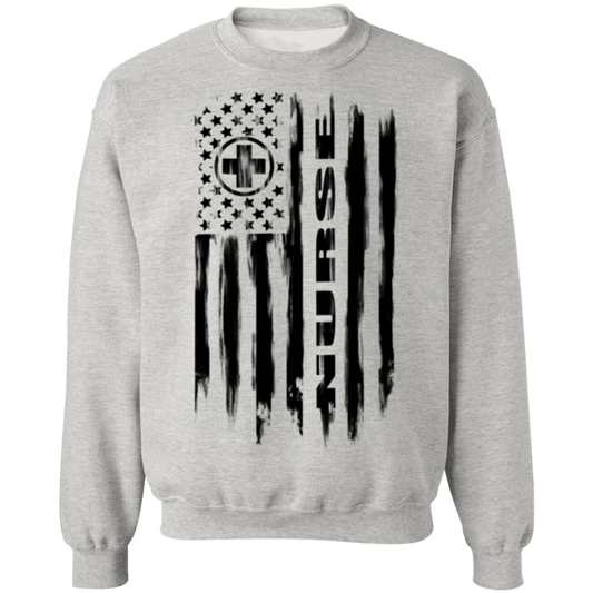 Nurse Hospital RN Nursing Medical American Flag Crewneck Sweatshirt