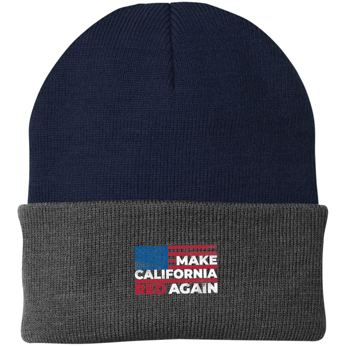 Make California Red Again American Flag Republican Beanie Cap