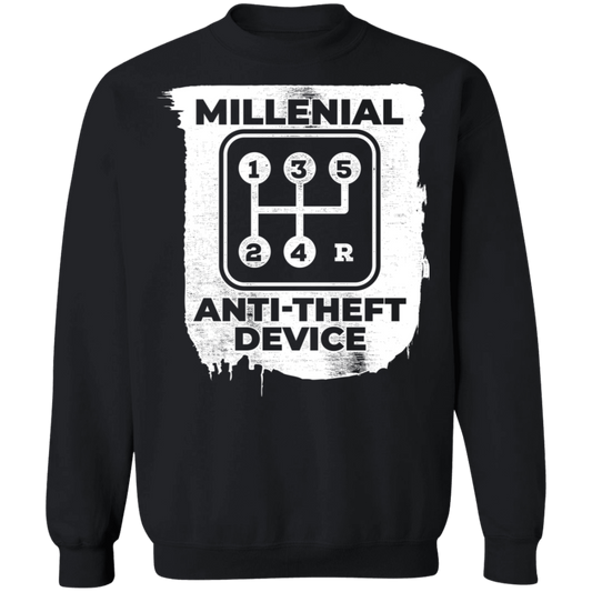 MillennialAnti-Theft Device Manual Stick Shift 5-Speed Crewneck Sweatshirt