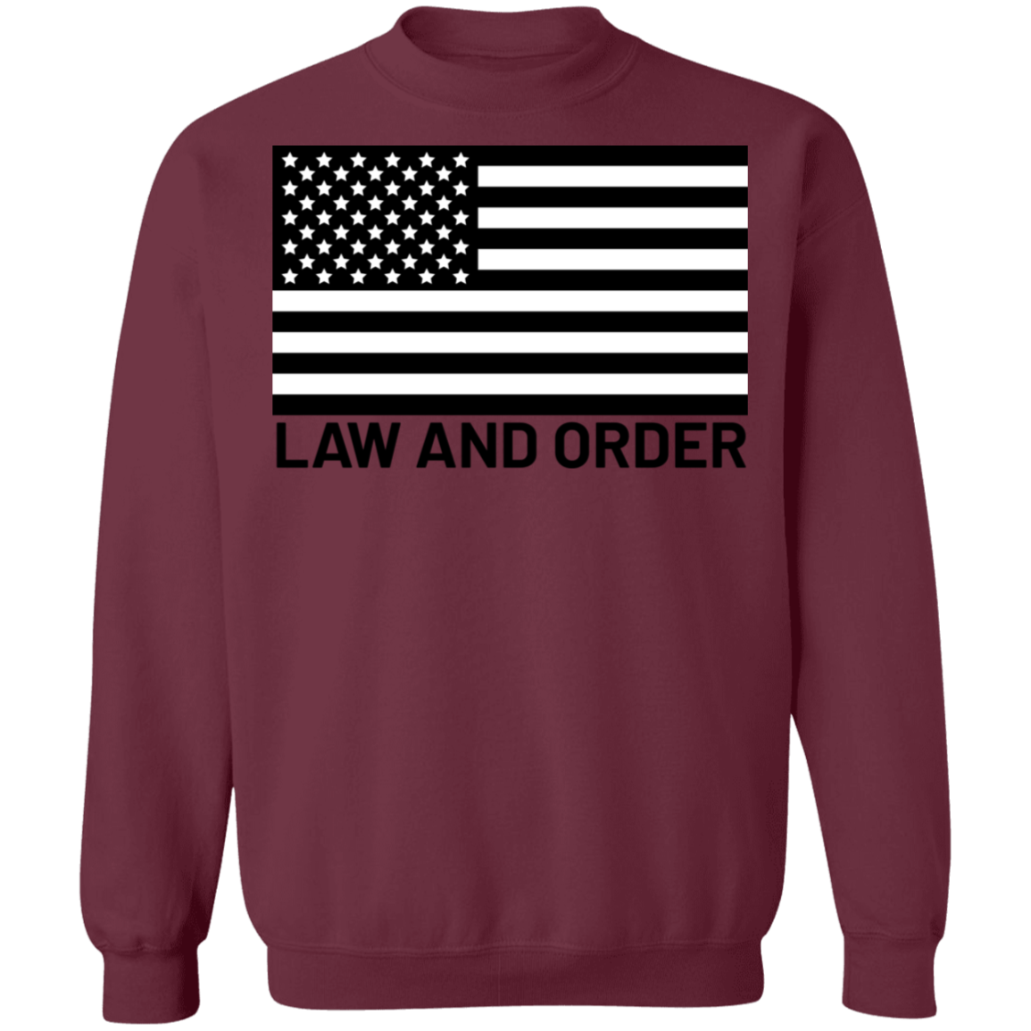 Law and Order American Flag Patriot Crewneck Sweatshirt