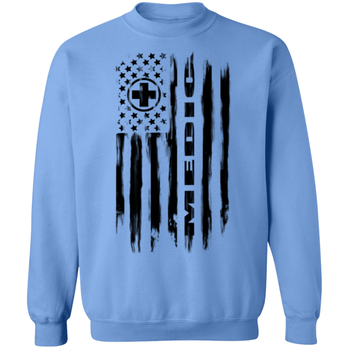 Medic Ambulance Nurse Hospital American Flag Crewneck Sweatshirt