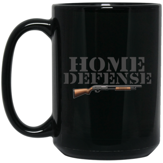 Home Defense Shotgun 15 oz. Black Coffee Mug