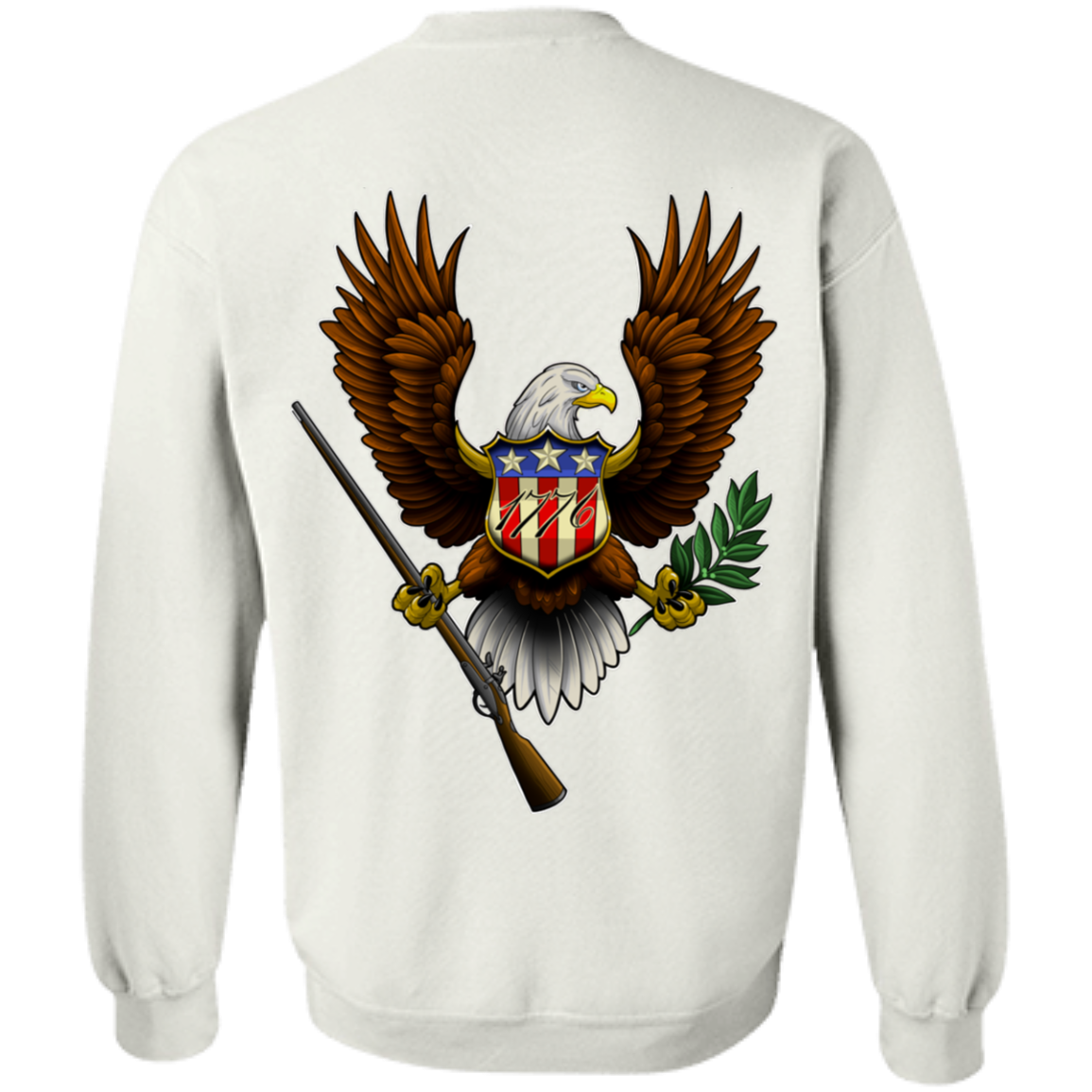 1776 American Bald Eagle Double Sided Crewneck Sweatshirt