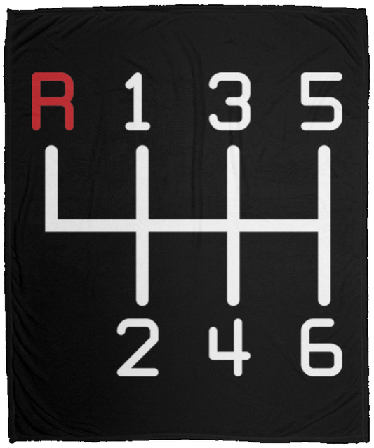 6 Speed Manual Stick Shift Racing Fleece Blanket - 50x60