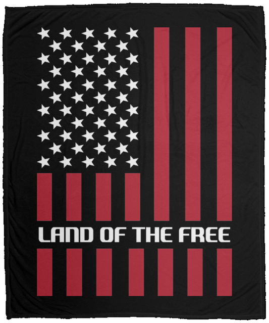 Land Of The Free American Flag Patriot Fleece Blanket - 50x60