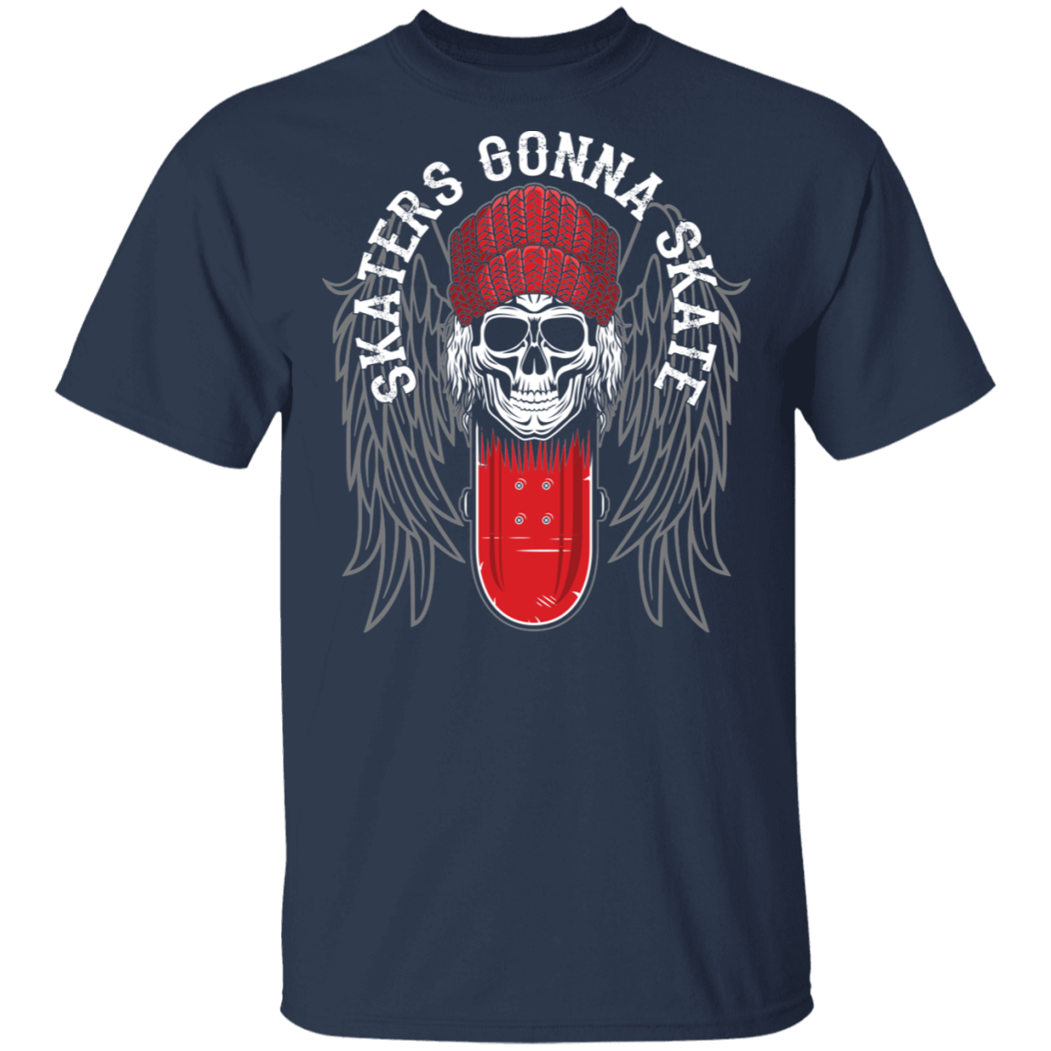 Skaters Gonna Skate Skateboarding Skull T-Shirt