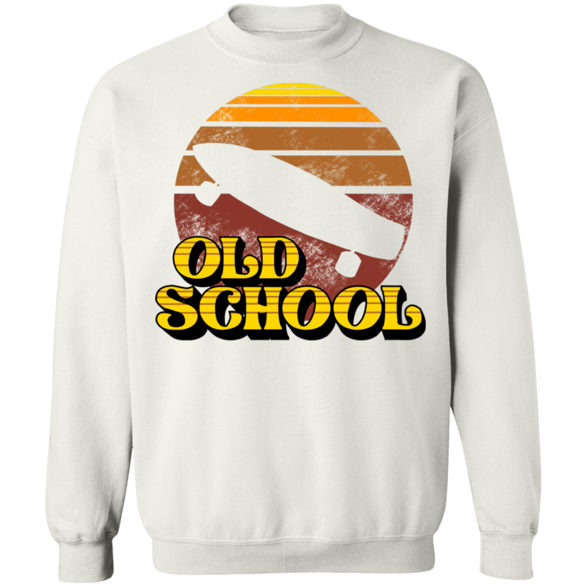 Old School Skateboard Short Board Long Board Crewneck Sweatshirt