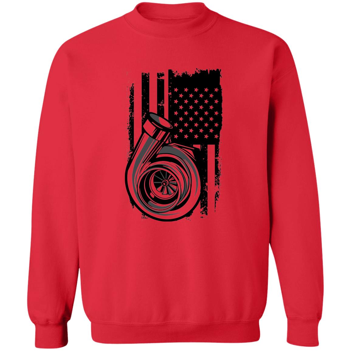Turbo Boosted American Flag Crewneck Sweatshirt