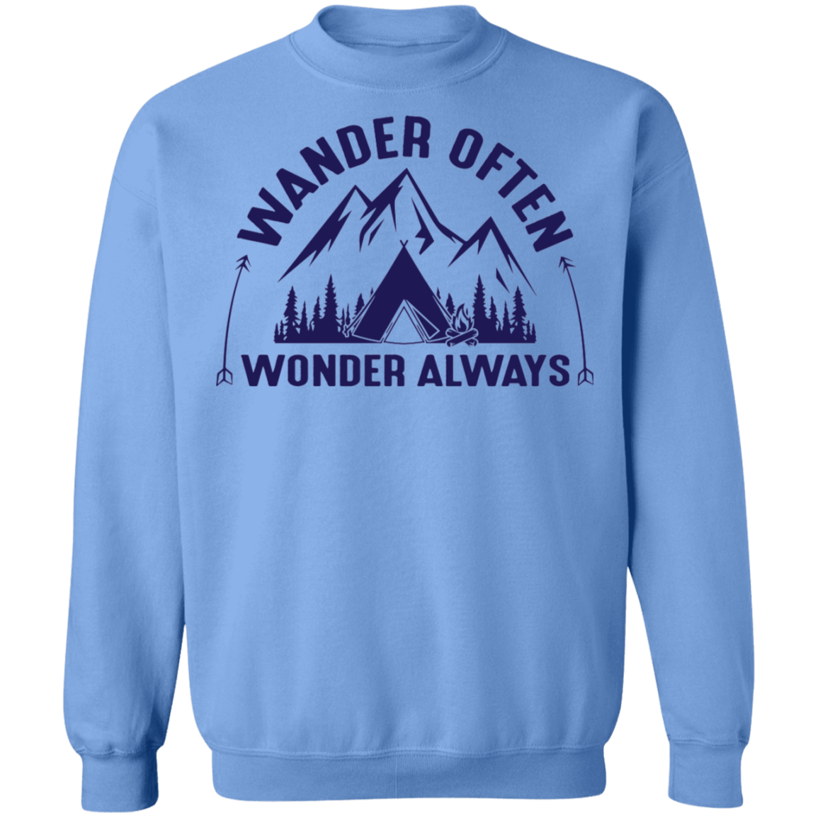 Wander Often Wonder Always Camping Outdoor Crewneck Sweatshirt