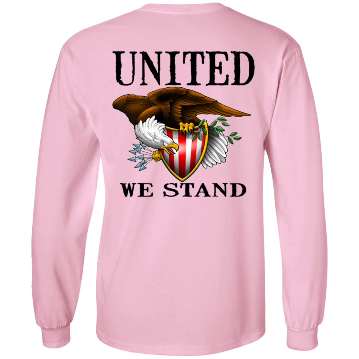 1776 American Bald Eagle United We Stand Double Sided Long Sleeve T-Shirt