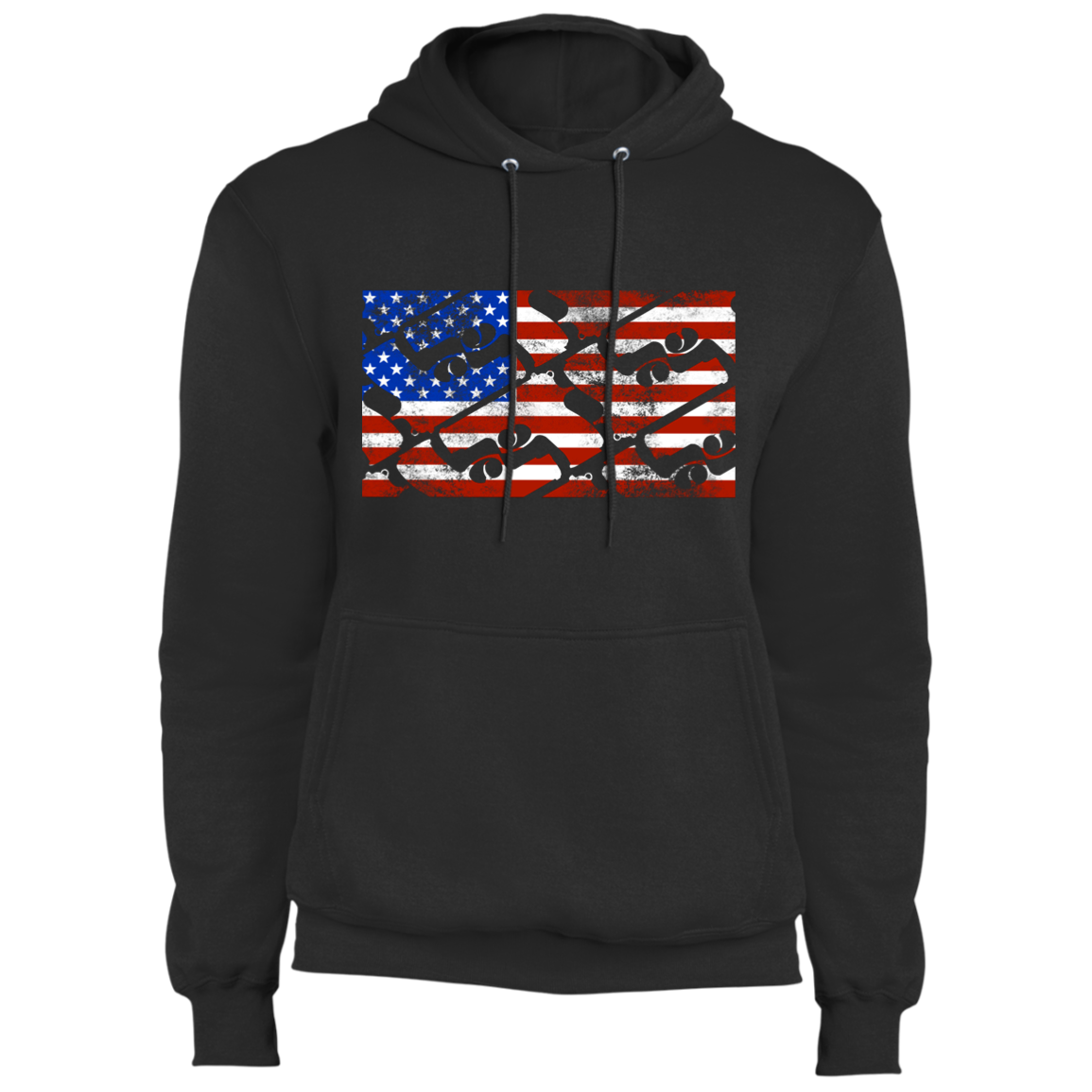 Handgun Pistol Firearm American Flag Pullover Hoodie